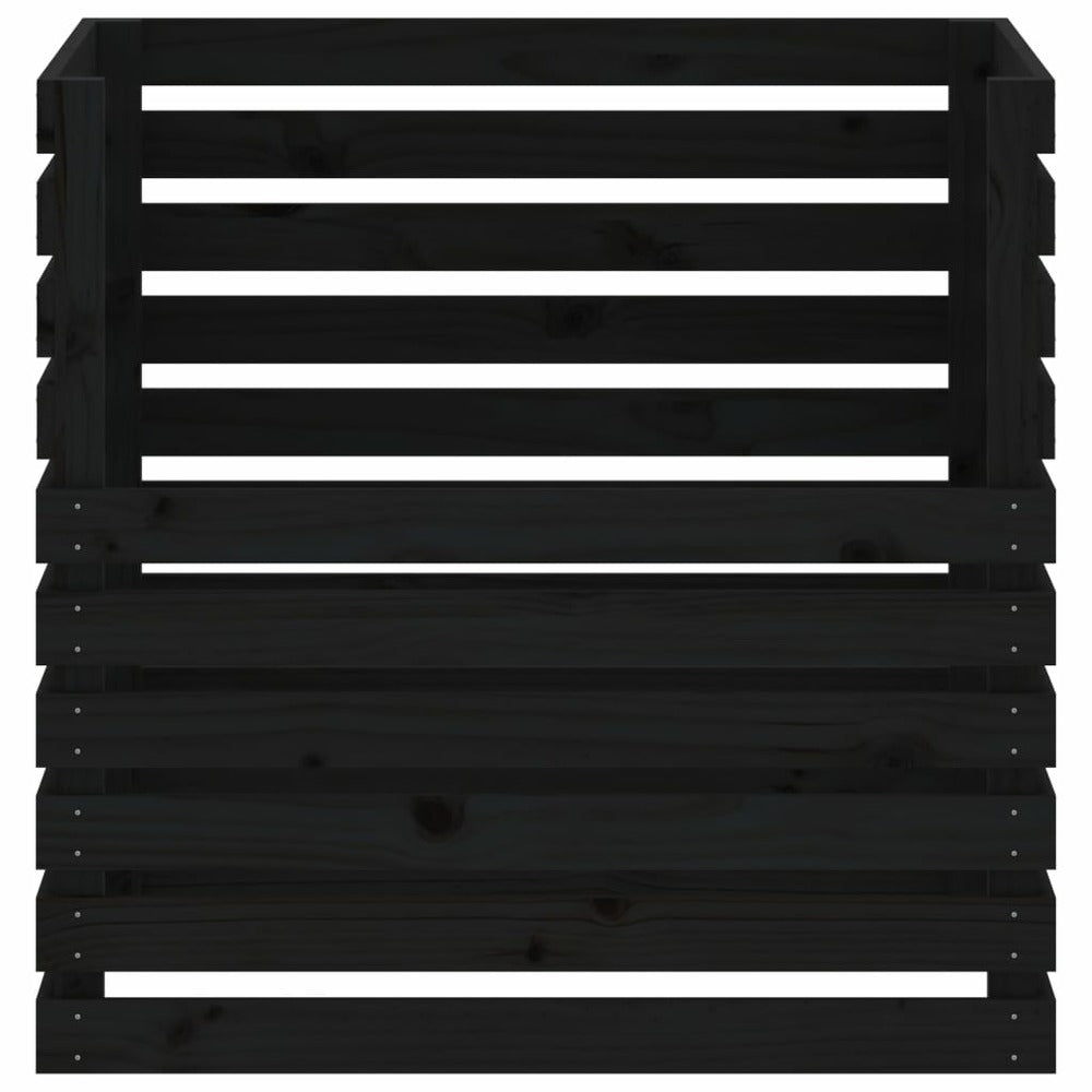 VIDAXL Composteur Noir 80x80x78 Cm Bois Massif De Pin