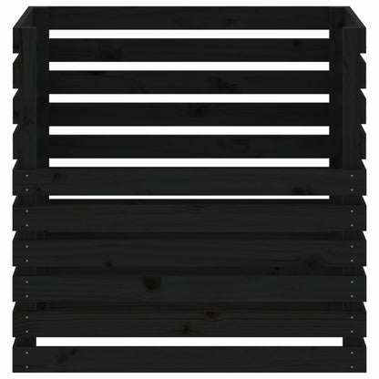 VIDAXL Composteur Noir 80x80x78 Cm Bois Massif De Pin