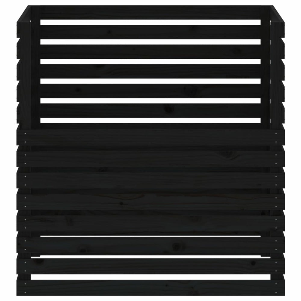 VIDAXL Composteur Noir 100x100x102 Cm Bois Massif De Pin