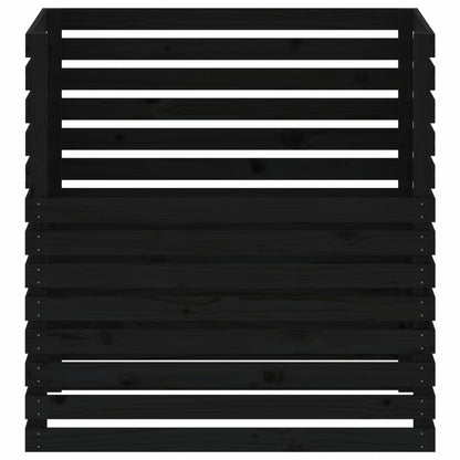 VIDAXL Composteur Noir 100x100x102 Cm Bois Massif De Pin