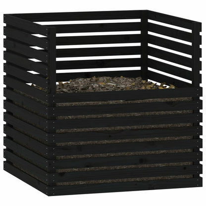 VIDAXL Composteur Noir 100x100x102 Cm Bois Massif De Pin