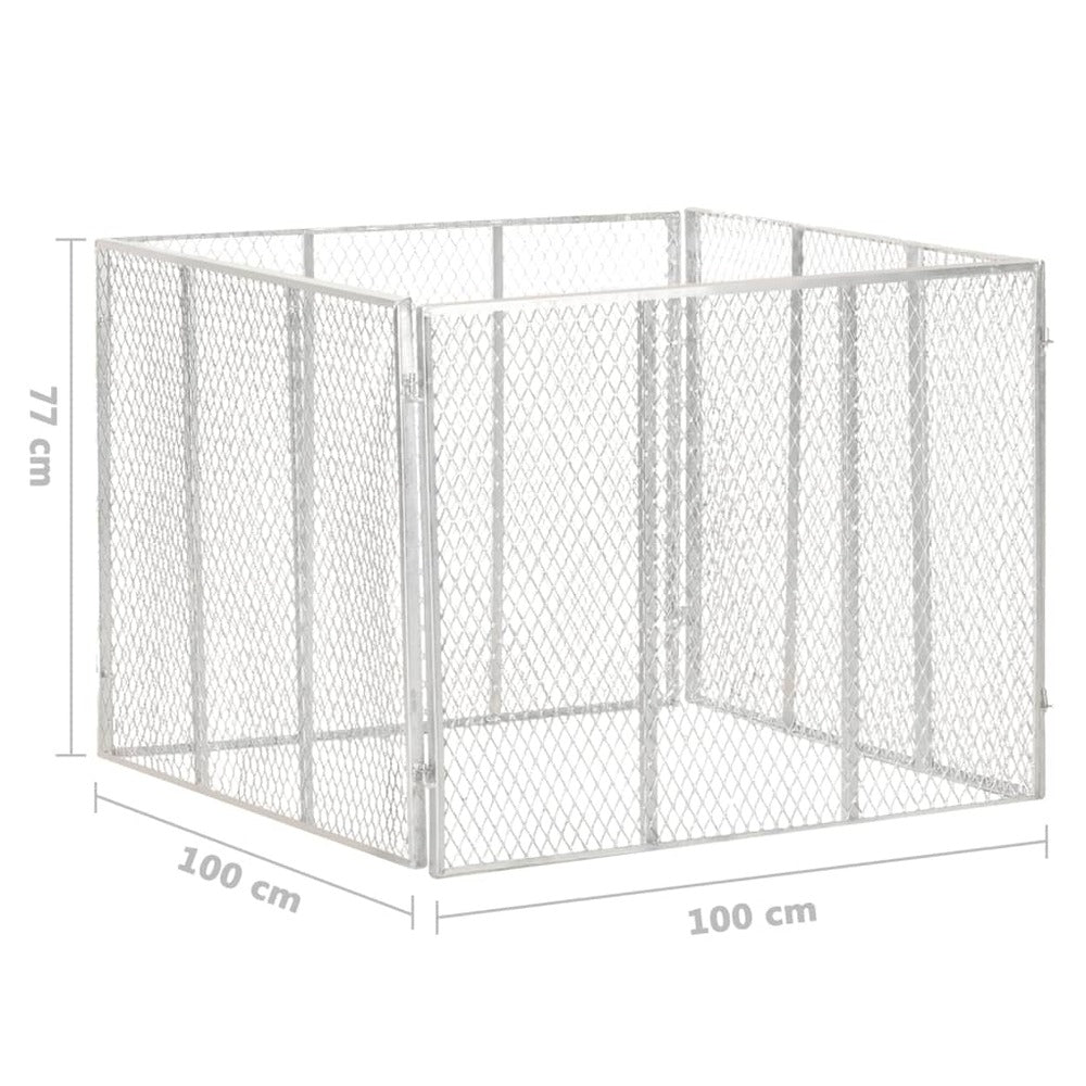 VIDAXL Composteur De Jardin 100x100x77 Cm Fer Galvanisé