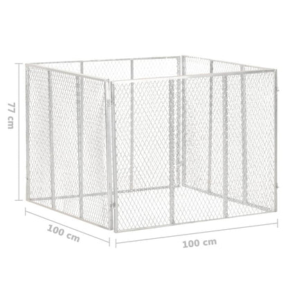 VIDAXL Composteur De Jardin 100x100x77 Cm Fer Galvanisé