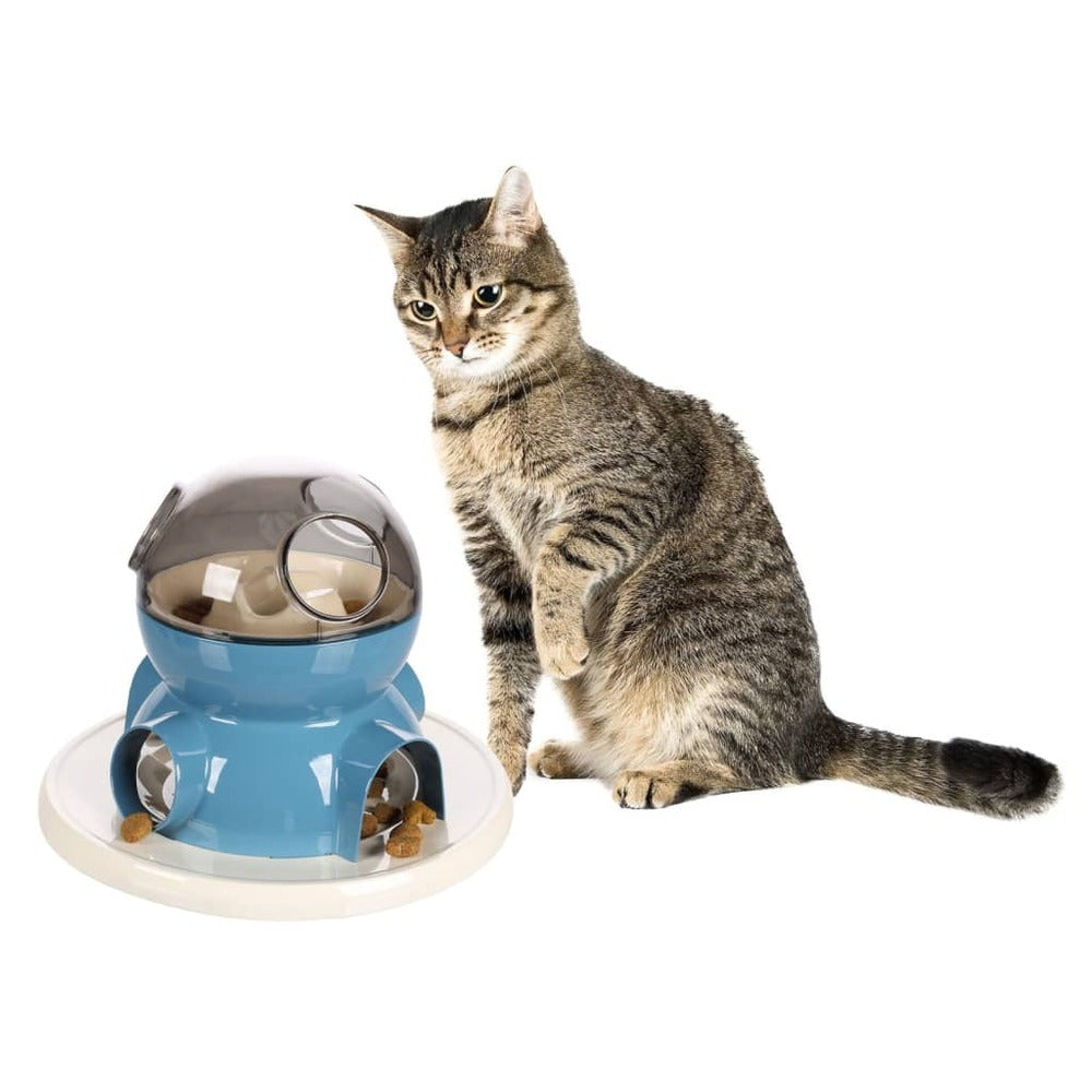 Flamingo Distributeur De Friandises Pour Chats Diso Blanc Et Bleu