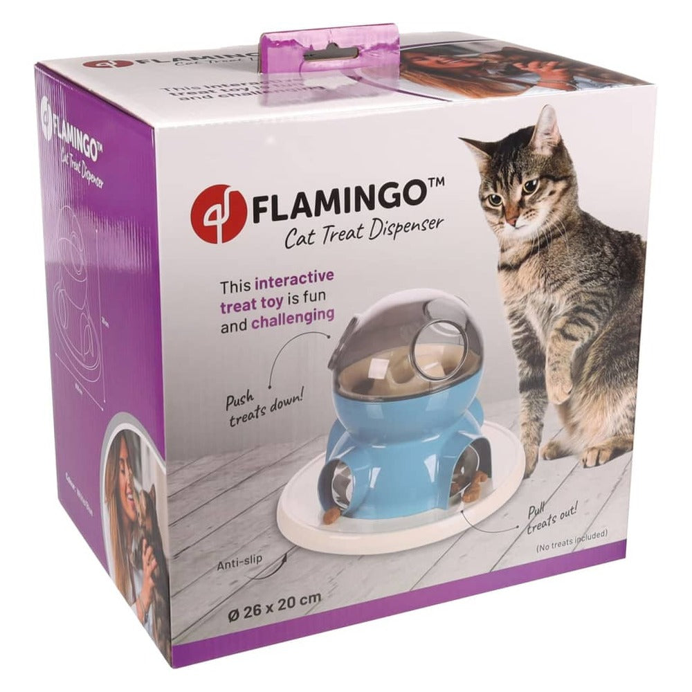 Flamingo Distributeur De Friandises Pour Chats Diso Blanc Et Bleu