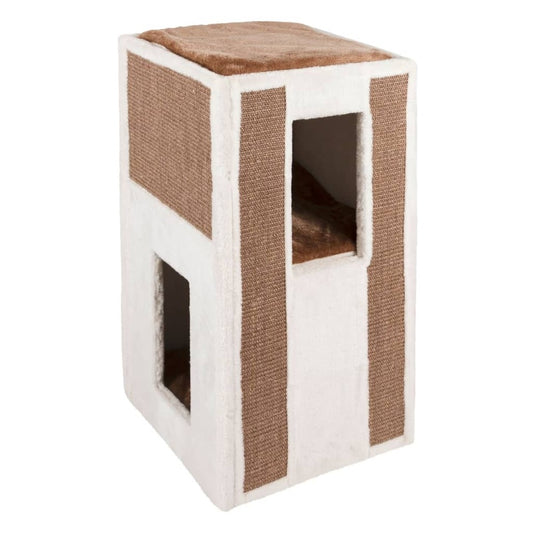 KERBL Baril De Grattage Pour Chats Galina 40x40x78 Cm Blanc Et Marron