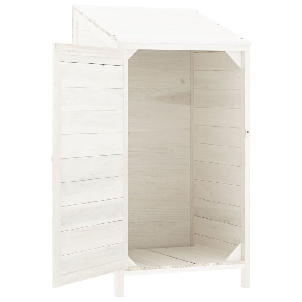VIDAXL Remise De Jardin Blanc 55x52x112 Cm Bois De Sapin Solide
