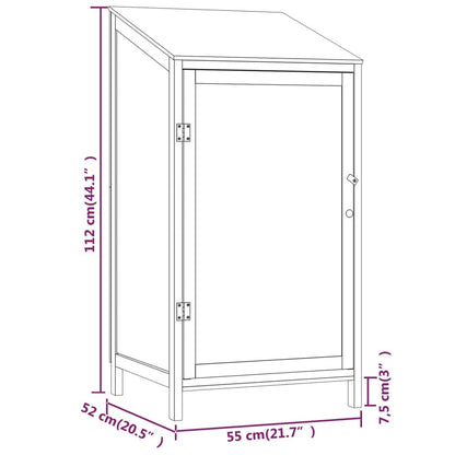 VIDAXL Remise De Jardin Blanc 55x52x112 Cm Bois De Sapin Solide