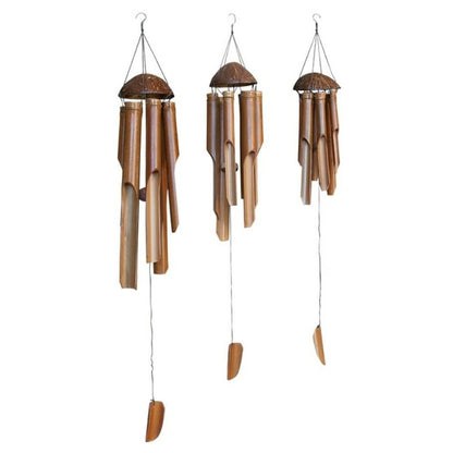  Carillon à Vent Bambou - Marron 40 Cm