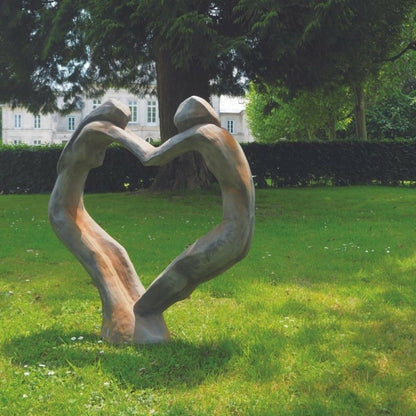  Statue De Jardin En Pierre Tristan Et Iseult Cœur - Rouille 102 Cm