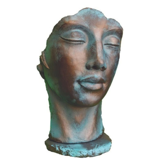  Statue Visage Femme Extérieur Grand Format - Bronze 115 Cm