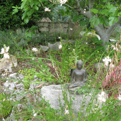  Statuette Bouddha Appel De La Terre à Témoin 30 Cm - Gris Anthracite 30 Cm