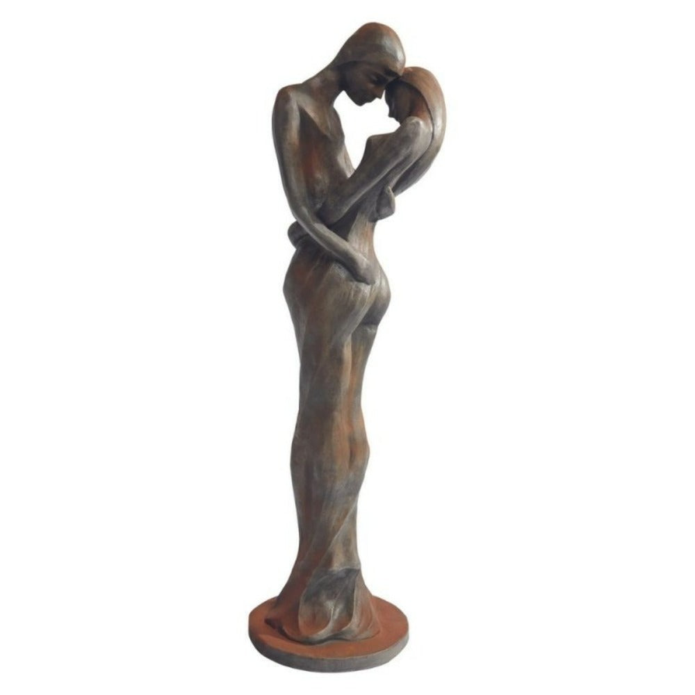  Statue De Jardin En Pierre Tristan Et Iseult Demi Rouille - Rouille 123 Cm