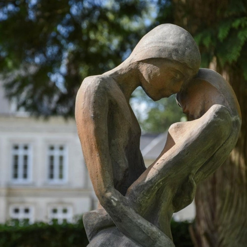  Statue De Jardin En Pierre Tristan Et Iseult Demi Rouille - Rouille 123 Cm