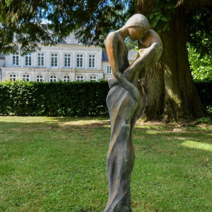  Statue De Jardin En Pierre Tristan Et Iseult Demi Rouille - Rouille 123 Cm