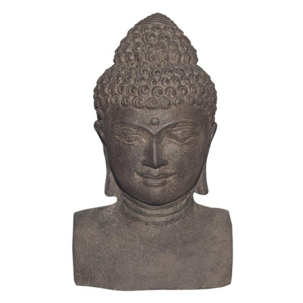  Tête De Bouddha Buste 31 Cm - Gris Anthracite 30 Cm