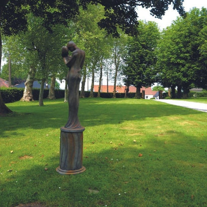  Socle Statue Pierre Reconstituée (60 Cm) - Rouille 60 Cm