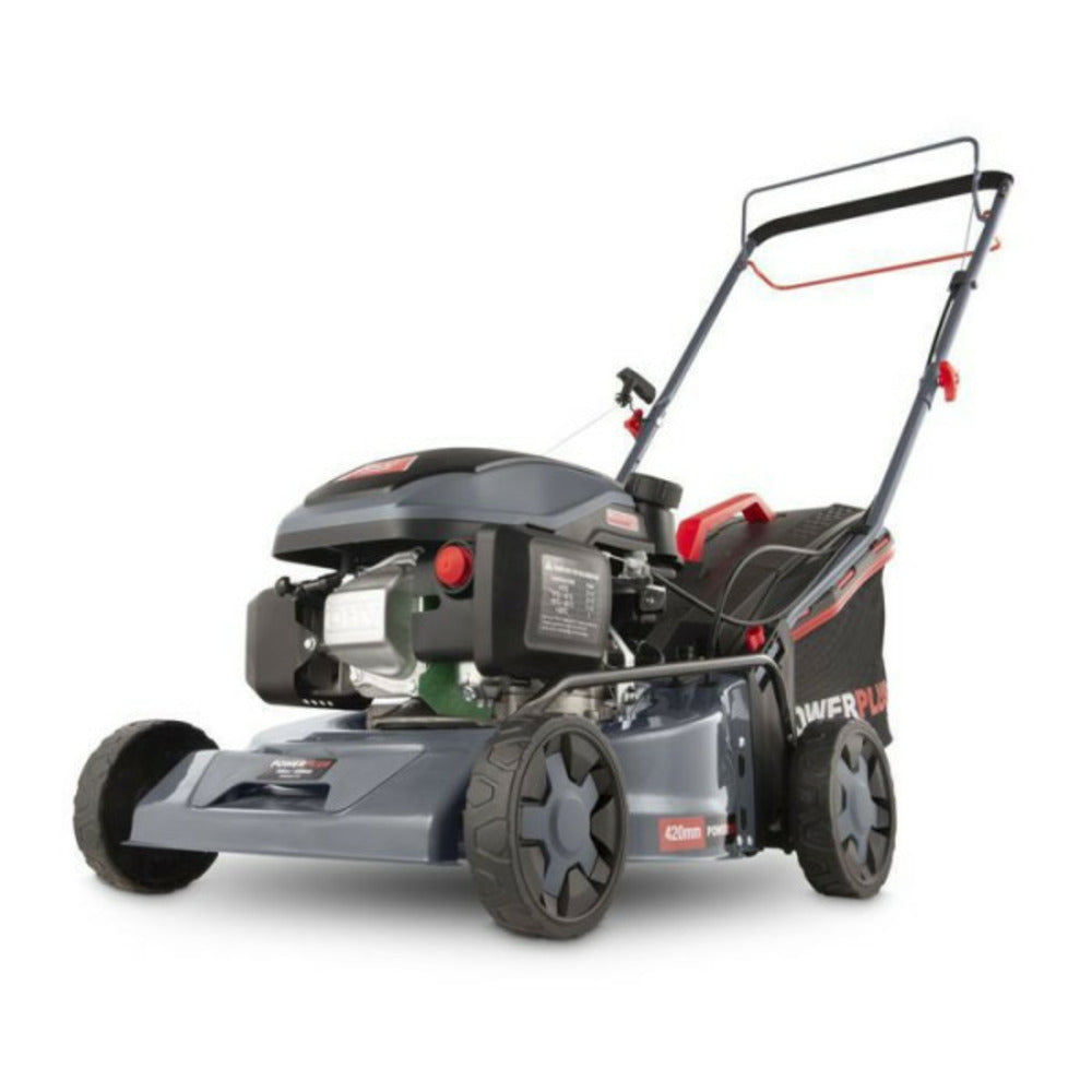 Powerplus Tondeuse A Gazon Thermique Autotractée 42 Cm De Coupe 145 Cc, Poweg63773x