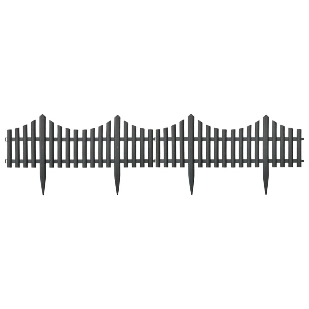 VIDAXL Bordures De Pelouse 17 Pcs Anthracite 10 M Pp