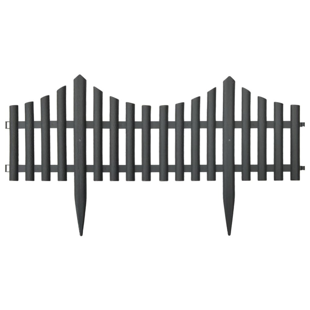 VIDAXL Bordures De Pelouse 17 Pcs Anthracite 10 M Pp