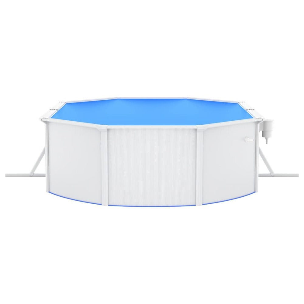 VIDAXL Piscine Ovale Avec Parois En Acier 490x360x120 Cm Blanc