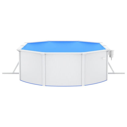 VIDAXL Piscine Ovale Avec Parois En Acier 490x360x120 Cm Blanc