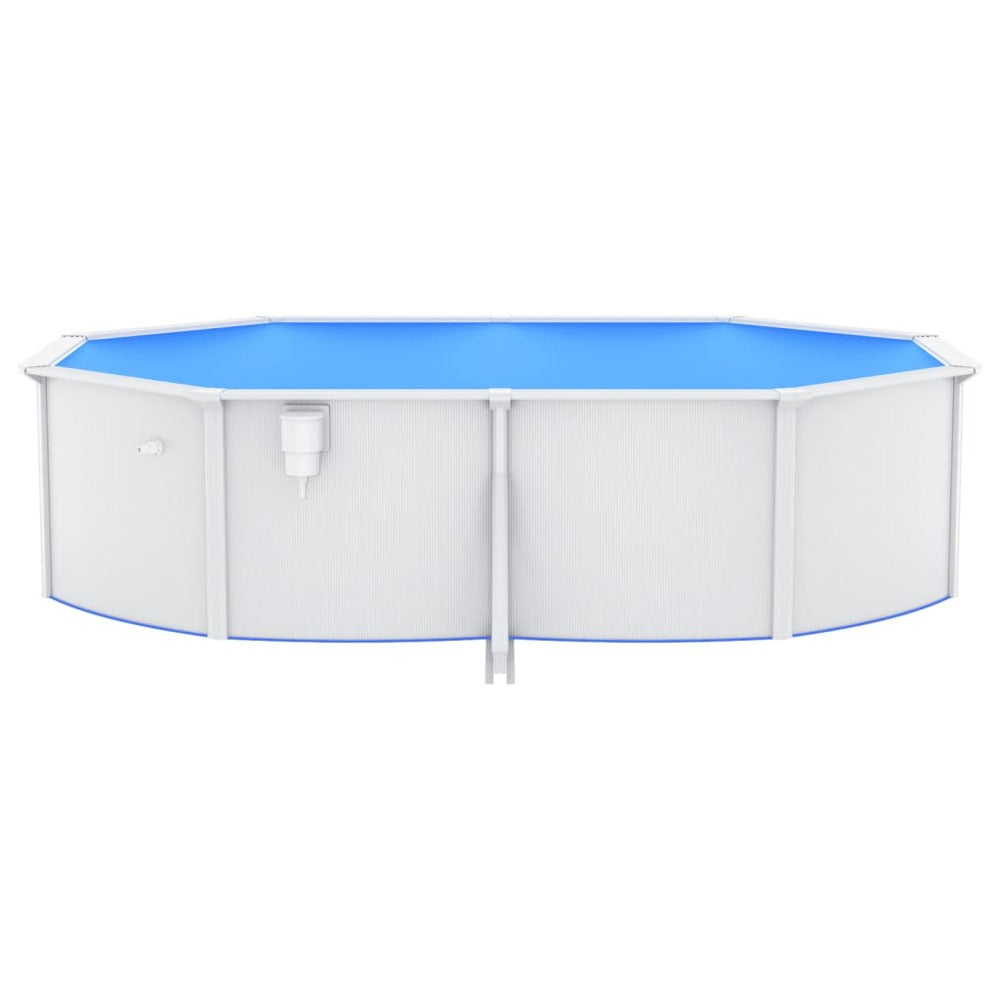 VIDAXL Piscine Ovale Avec Parois En Acier 490x360x120 Cm Blanc