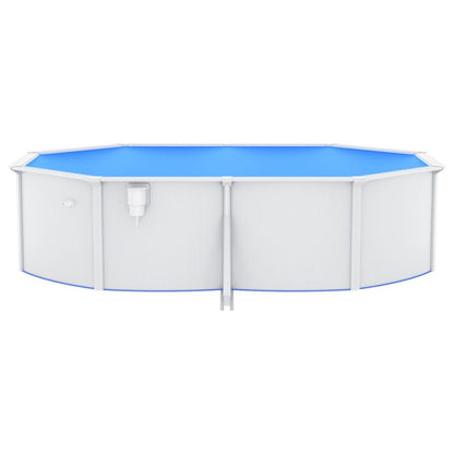 VIDAXL Piscine Ovale Avec Parois En Acier 490x360x120 Cm Blanc