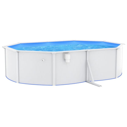 VIDAXL Piscine Ovale Avec Parois En Acier 490x360x120 Cm Blanc