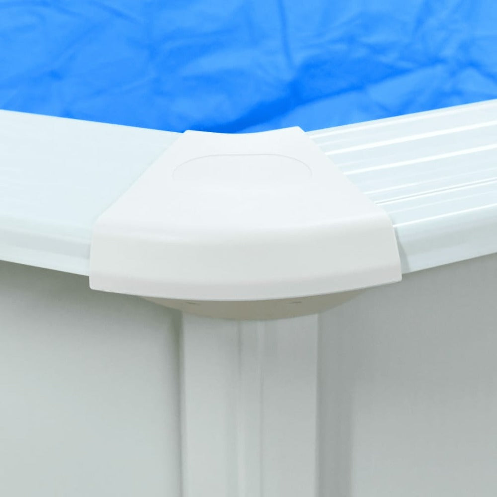 VIDAXL Piscine Ovale Avec Parois En Acier 490x360x120 Cm Blanc