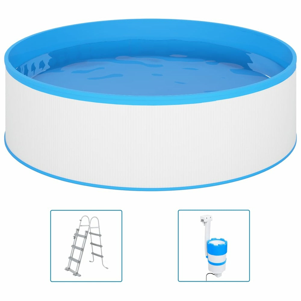 VIDAXL Piscine à éclaboussures Avec échelle Et Pompe 350x90 Cm Blanc