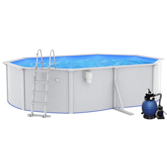 VIDAXL Piscine Avec Pompe Filtrante à Sable Et échelle 490x360x120 Cm