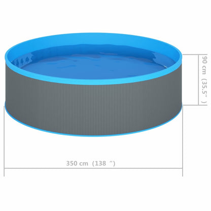 VIDAXL Piscine à éclaboussures 350x90 Cm Gris