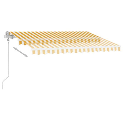 VIDAXL Auvent Automatique Capteur De Vent/led 350x250cm Jaune Et Blanc