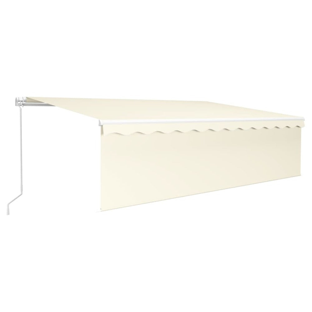 VIDAXL Auvent Rétractable Manuel Avec Store 5x3 M Crème