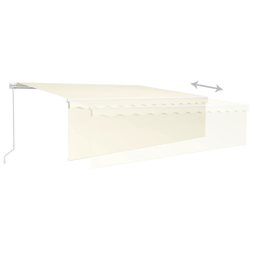 VIDAXL Auvent Rétractable Manuel Avec Store 5x3 M Crème