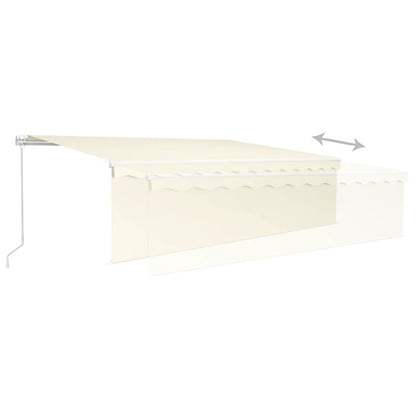 VIDAXL Auvent Rétractable Manuel Avec Store 5x3 M Crème
