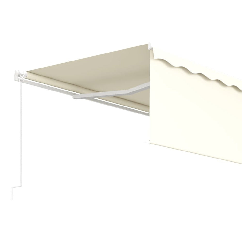 VIDAXL Auvent Rétractable Manuel Avec Store 5x3 M Crème