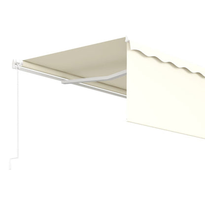 VIDAXL Auvent Rétractable Manuel Avec Store 5x3 M Crème