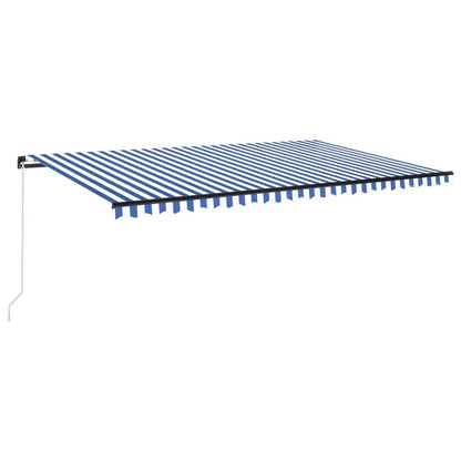 VIDAXL Auvent Manuel Rétractable 500x350 Cm Bleu Et Blanc