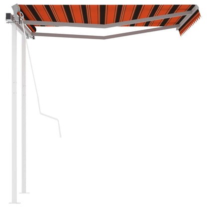 VIDAXL Auvent Rétractable Automatique Et Poteaux 3x2,5 M Orange Marron