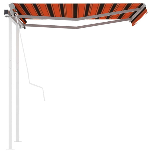 VIDAXL Auvent Rétractable Automatique Et Poteaux 3x2,5 M Orange Marron