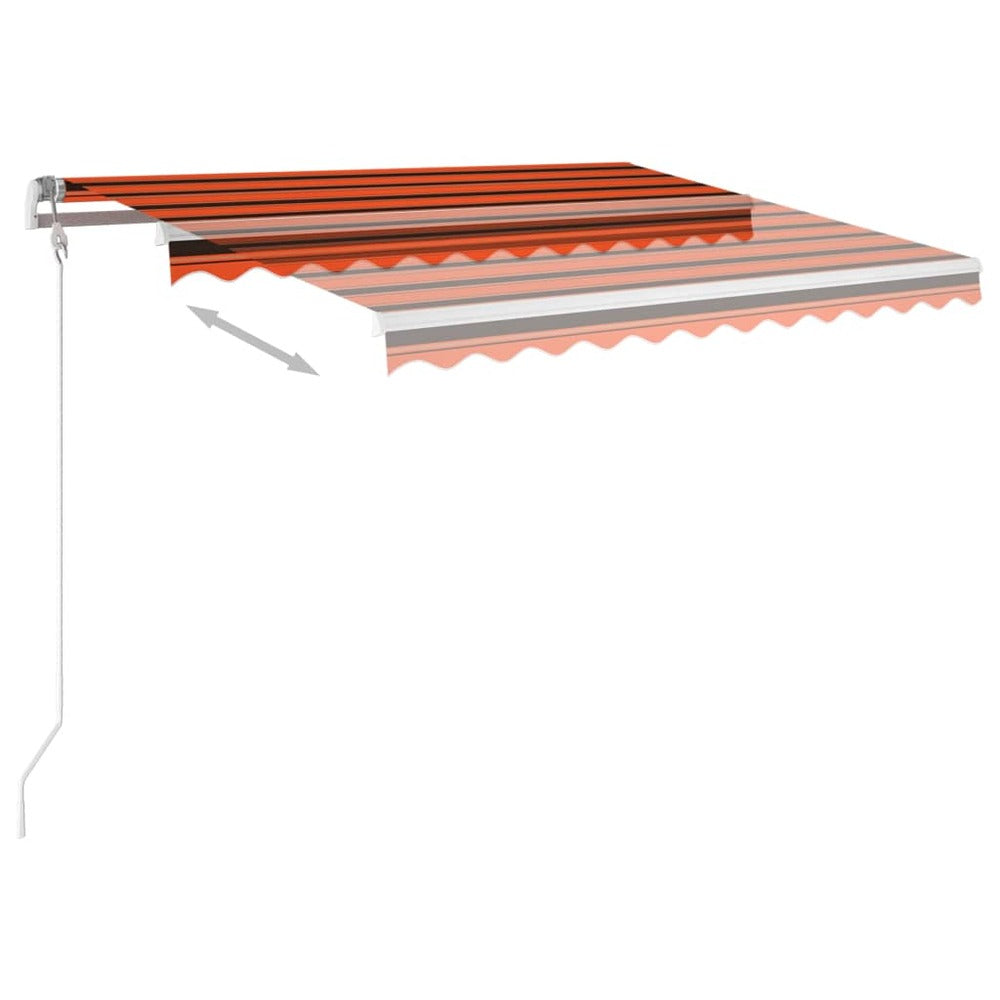 VIDAXL Auvent Rétractable Automatique Et Poteaux 3x2,5 M Orange Marron