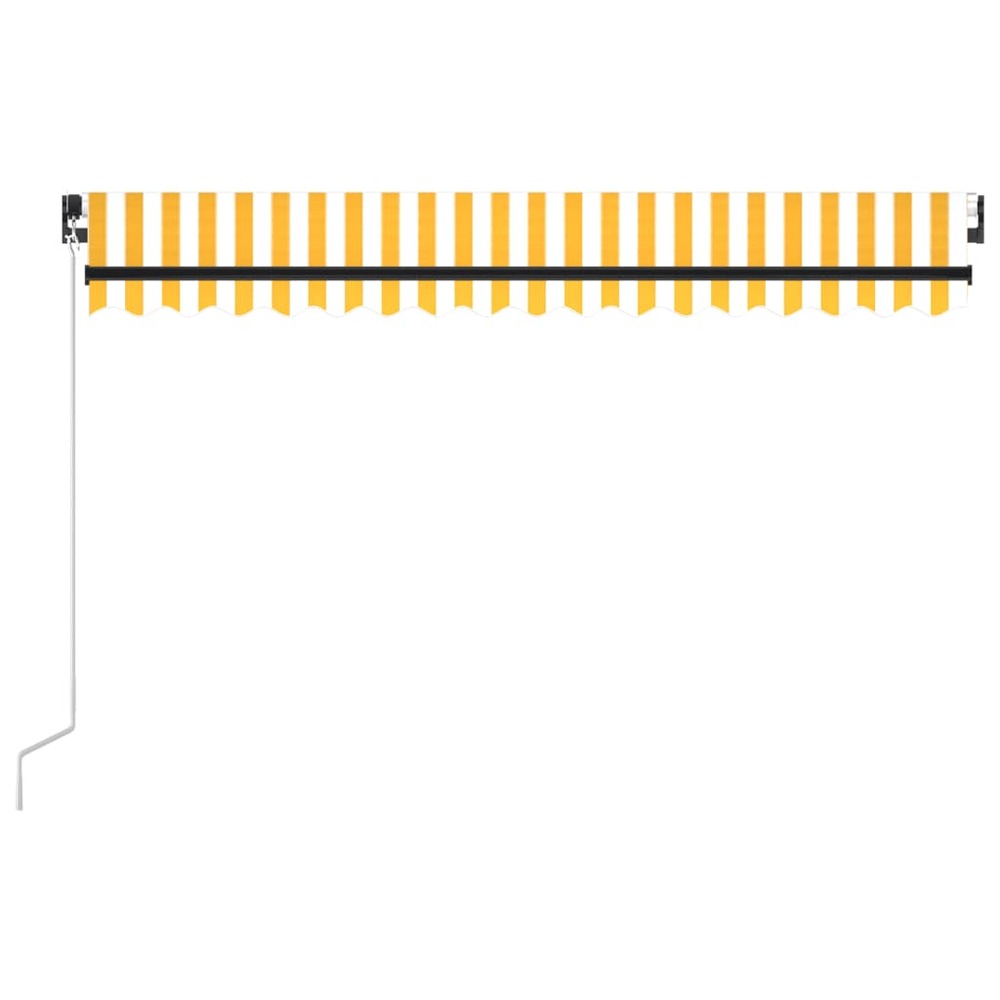 VIDAXL Auvent Manuel Rétractable 400x350 Cm Jaune Et Blanc