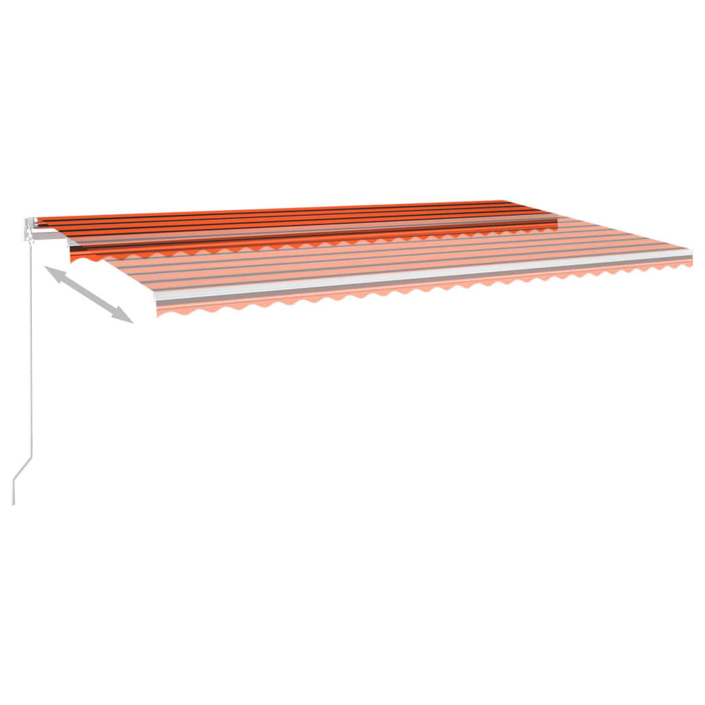 VIDAXL Auvent Automatique Capteur De Vent Et Led 6x3,5 M Orange Marron