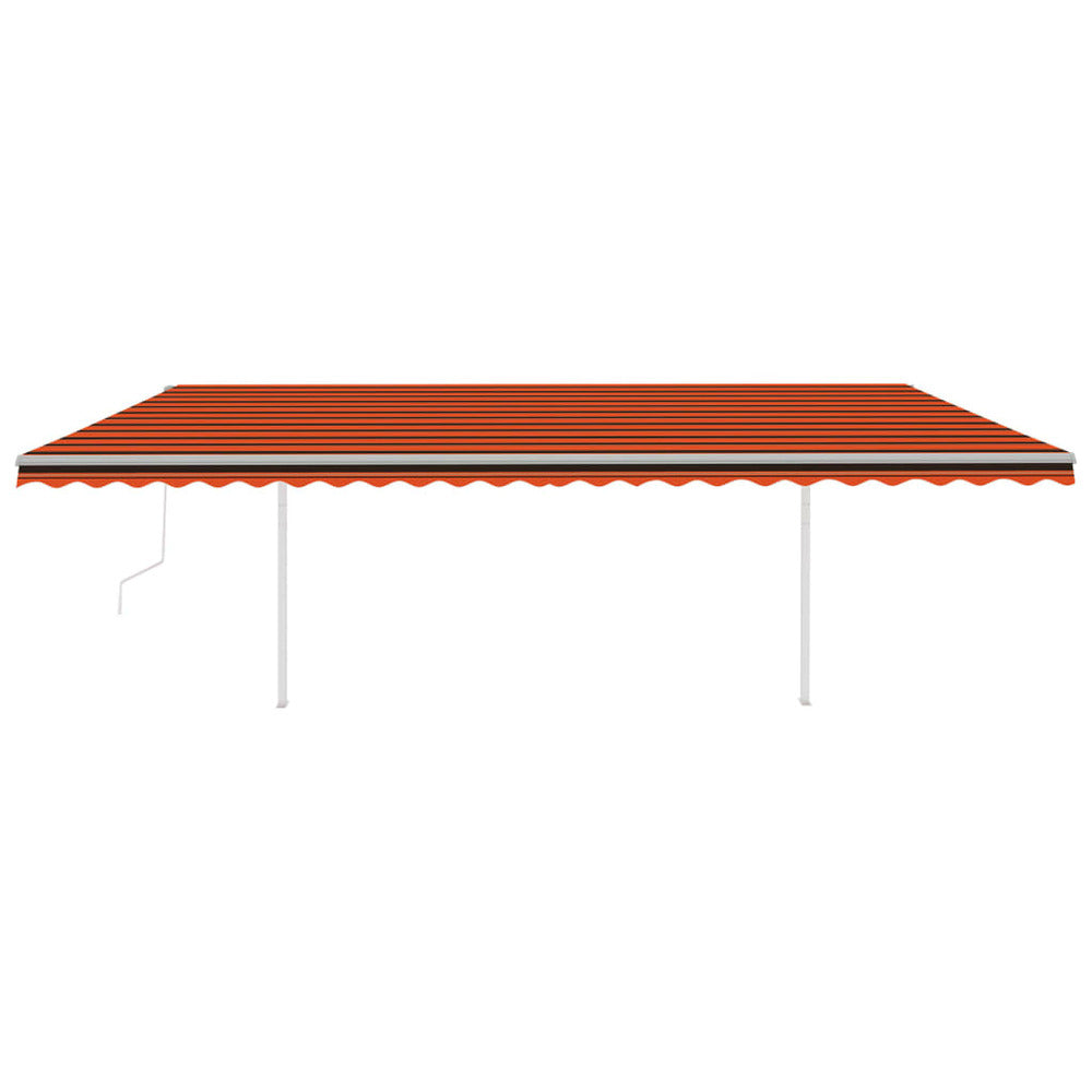 VIDAXL Auvent Automatique Capteur De Vent Et Led 6x3,5 M Orange Marron