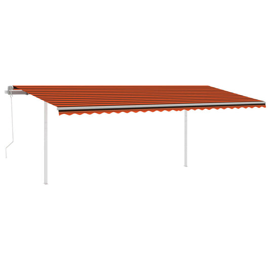 VIDAXL Auvent Automatique Capteur De Vent Et Led 6x3,5 M Orange Marron