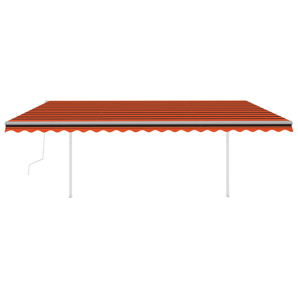 VIDAXL Auvent Automatique Capteur De Vent Et Led 5x3,5 M Orange Marron