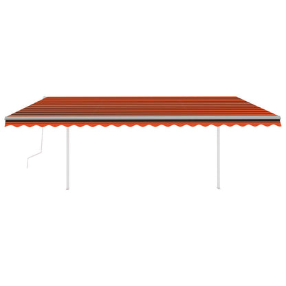 VIDAXL Auvent Automatique Capteur De Vent Et Led 5x3,5 M Orange Marron