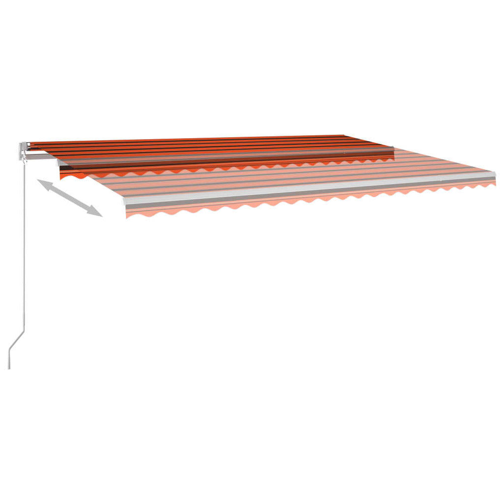 VIDAXL Auvent Automatique Capteur De Vent Et Led 5x3,5 M Orange Marron